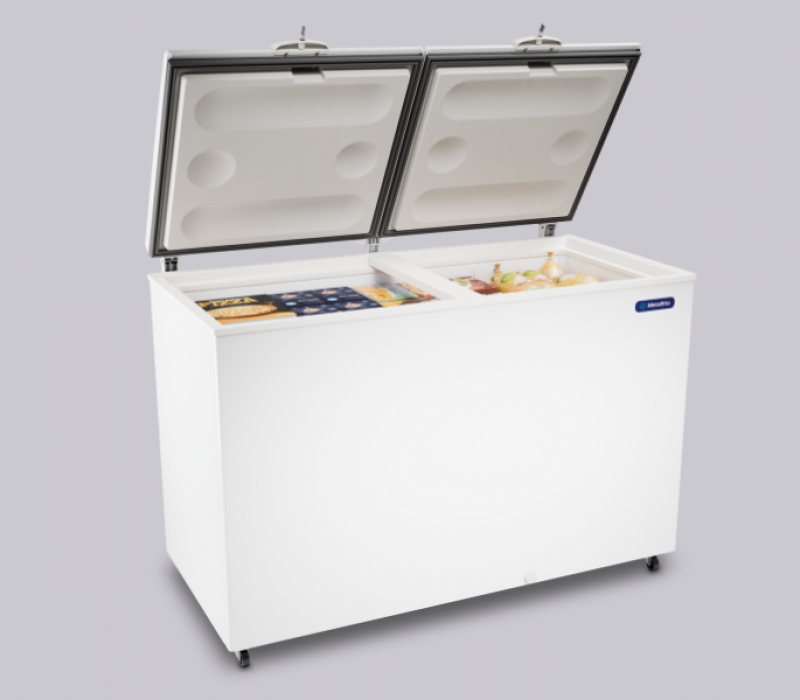 Freezer e Refrigerador Horizontal, 2 tampas - 419L - Metalfrio